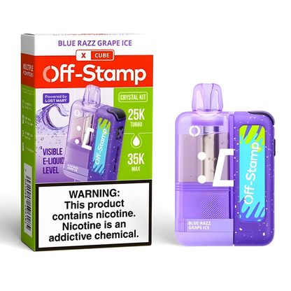Blue Razz Grape Ice – Off Stamp X-Cube Crystal Kit | 35K Puffs