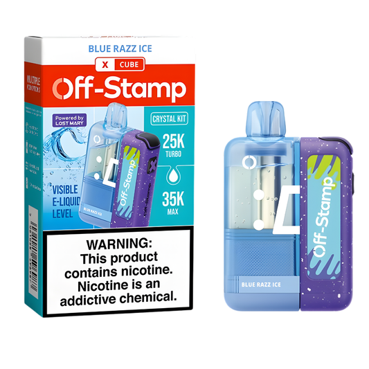 Blue Razz Ice – Off Stamp X-Cube Crystal Kit | 35K Puffs