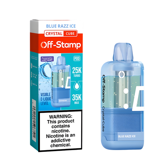 Blue Razz Ice – Off Stamp X-Cube Crystal Cube | 35K Puffs