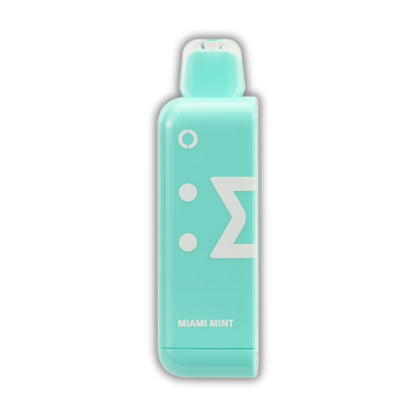 Miami Mint Off Stamp Classic Cube Pod – a cool teal vape featuring a refreshing mint flavor with a modern design. Find it at AdjustableVapes.com.
