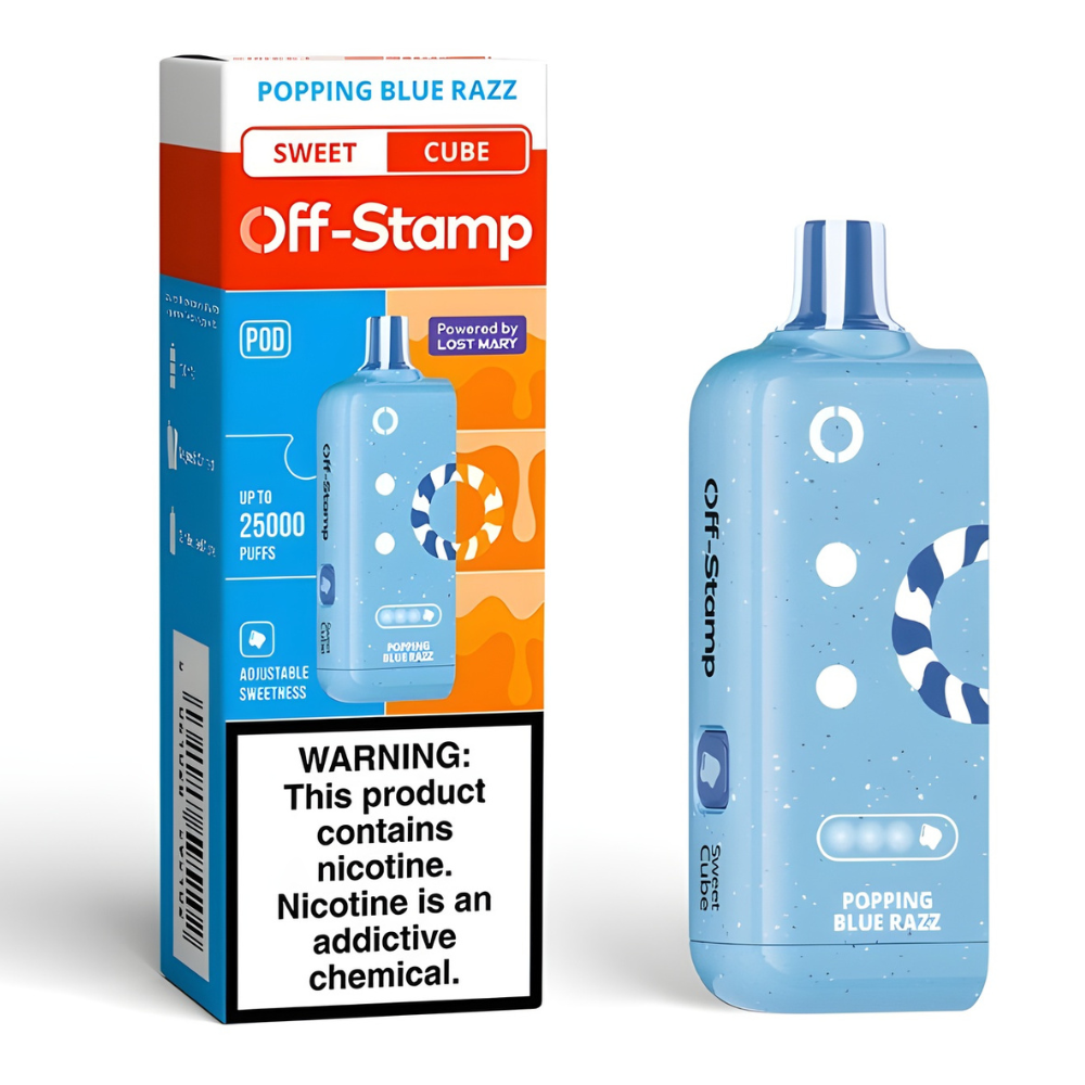 Popping Blue Razz Off Stamp X-Cube Sweet Cube | 25K Puffs