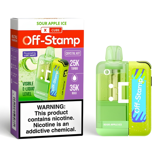 Sour Apple Ice – Off Stamp X-Cube Crystal Kit | 35K Puffs