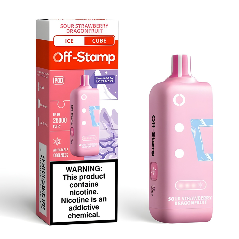 Sour Strawberry Dragonfruit Off Stamp X-Cube Ice Cube | 25K Puffs