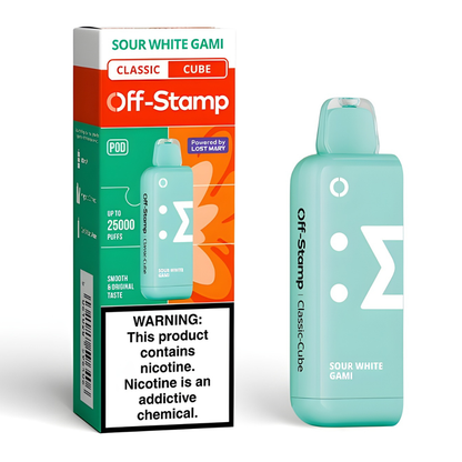 Sour White Gami Off Stamp X-Cube Classic Cube | 25K Puffs